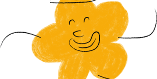 En glad gul blomst smiler