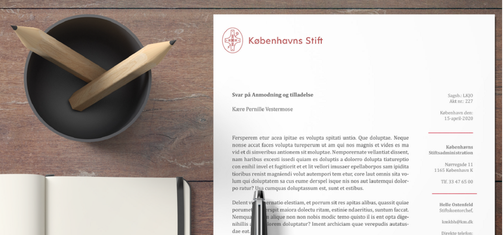 Københavns Stifts logo i brug