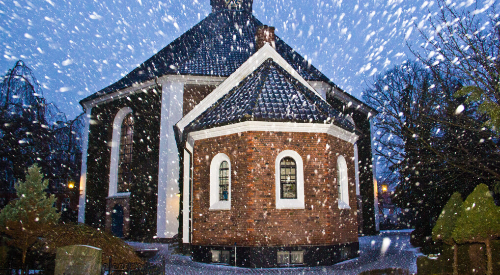 Frederiksberg kirke i snevejr