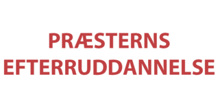 tekst rødt på hvidt: præsternes efteruddannelse